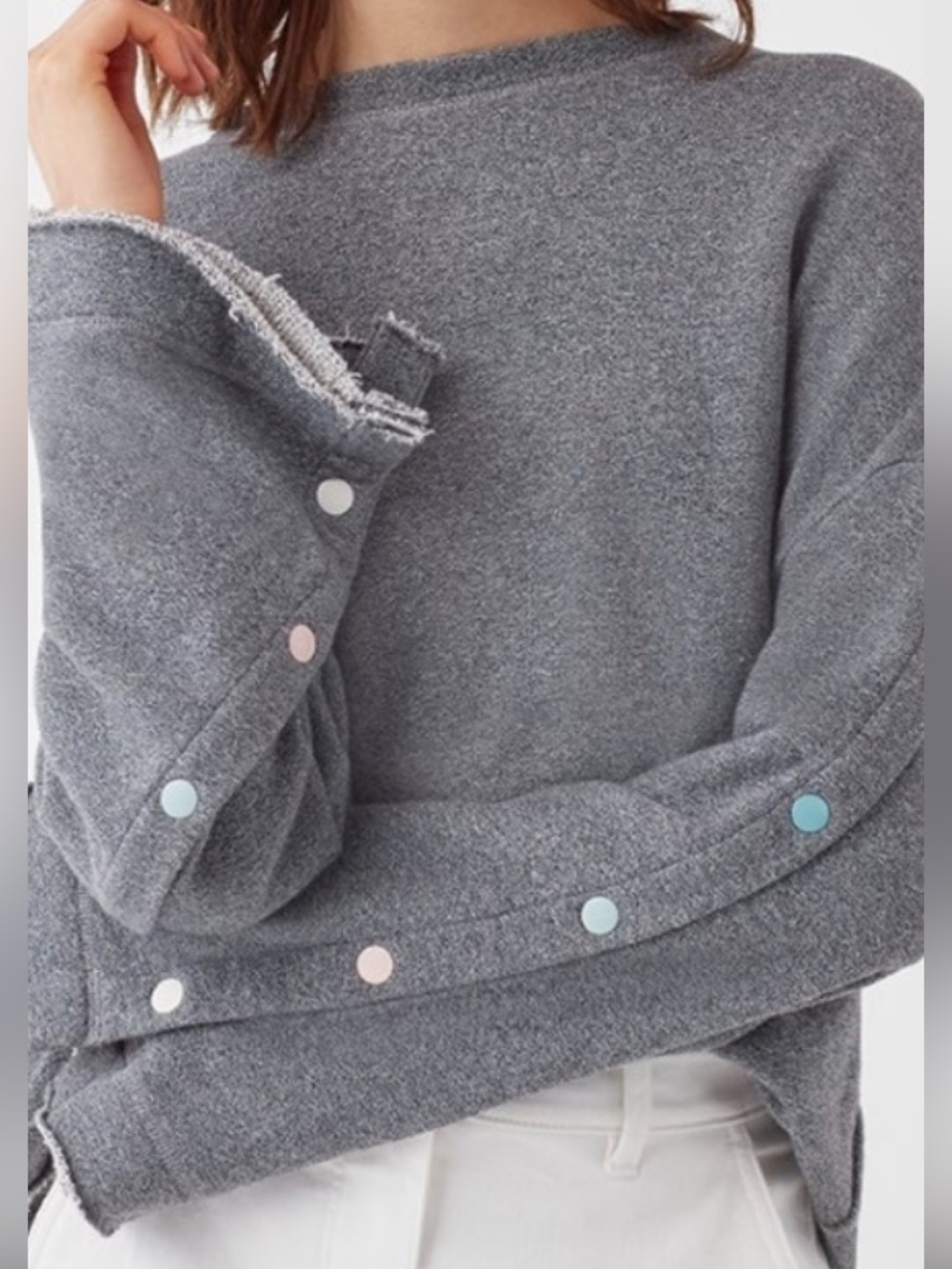 SPLENDID SUPER SOFT SNAP ACTIVE SWEATSHIRT NEW NWT SUPER TRENDY & O’ SO COZY - Picture 5 of 7